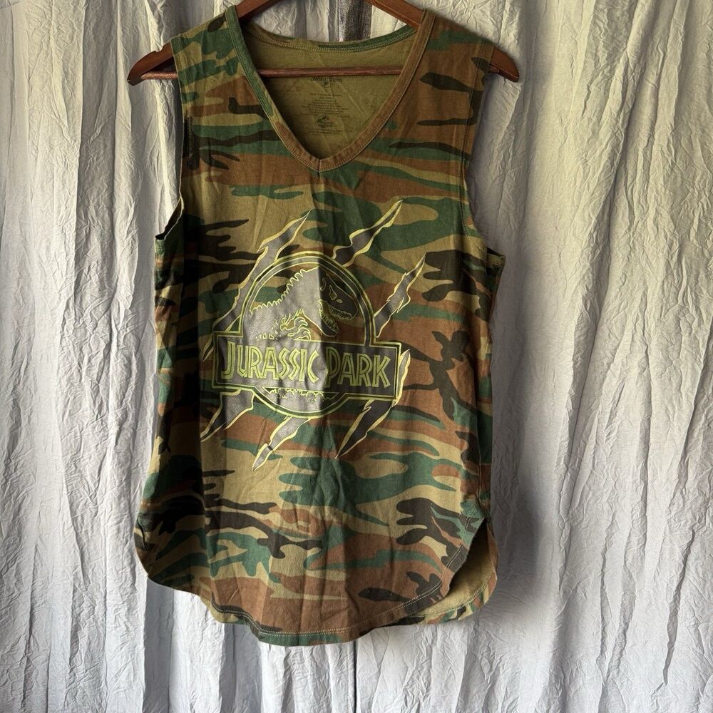Universal Studios Jurassic Park Camouflage Tank Top Shirt Women’s Tank Top Lg.